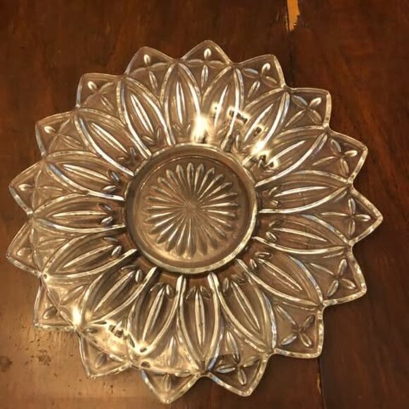 glass fruit bowl and matching plate - Picture 4 of 5